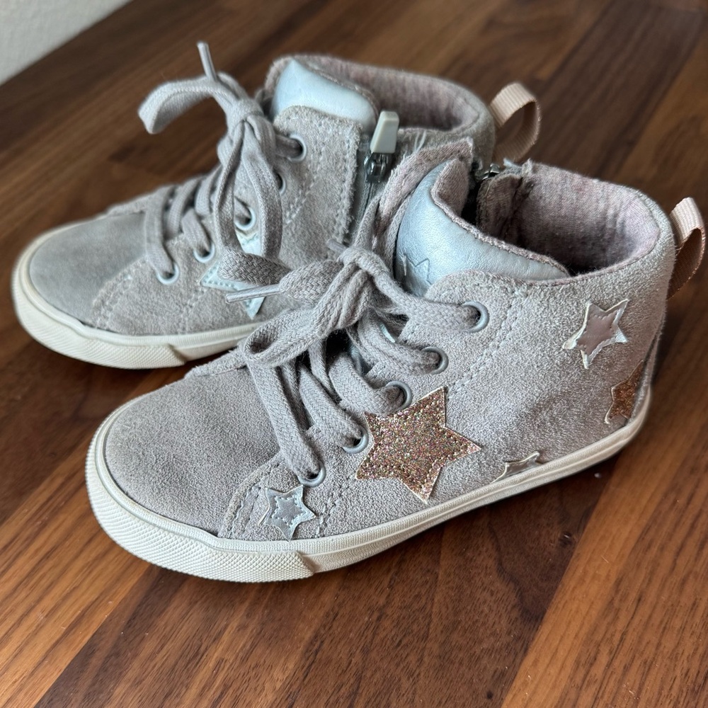 Zara Star-Patterned High-Top Suede Sneakers - EU 24 / US 8 Toddler